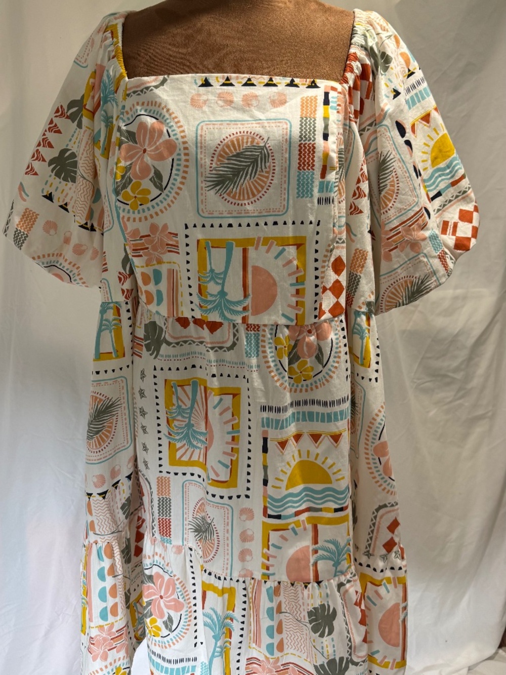 NWOT LÈA Resort Tropical Postcard Midi Dress Plus Size 2X